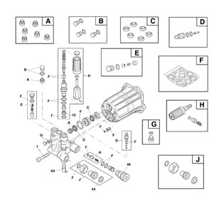 Pump Diagram and Parts List for 020736-00  Briggs and Stratton Pressure Washer